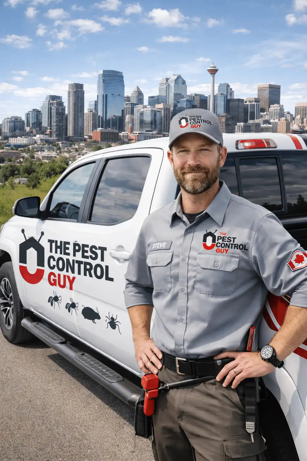 The Pest Control Guy technician serving a home in Airdrie, Alberta