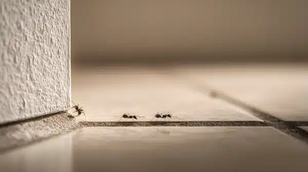 Trail of ants indoors in a Calgary home before treatment