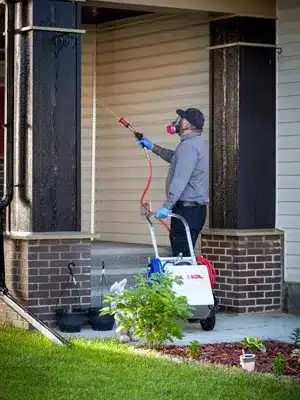 Exterior pest control treatment in Calgary
